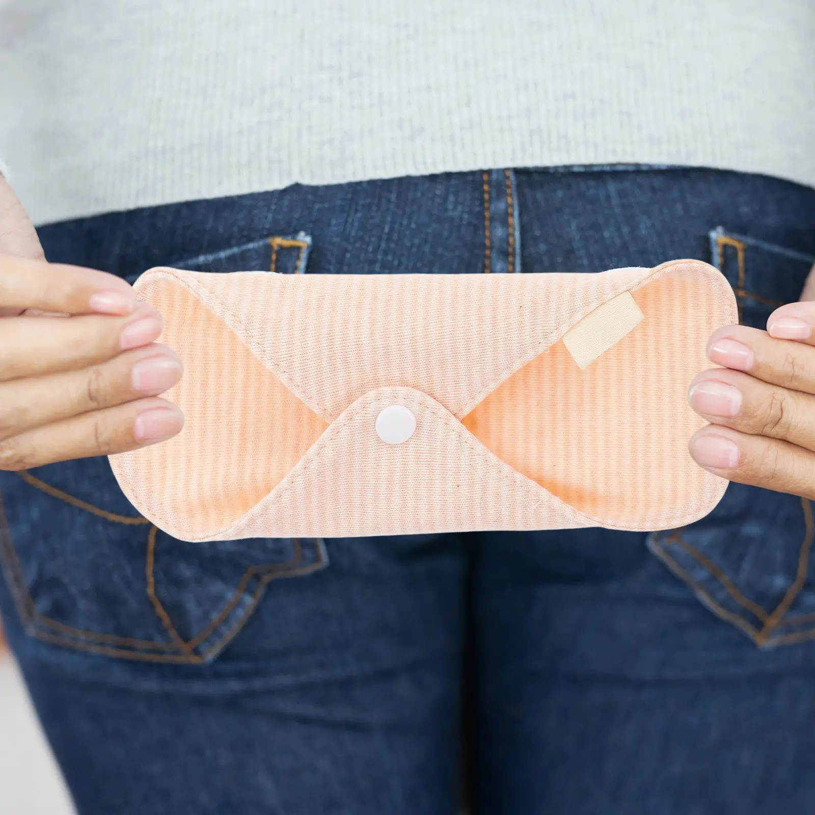 5Pcs Organic Cotton Washable Sanitary Pads Reusable Breathable Soft Menstrual Pads for Women Foldable Super Absorbent Period