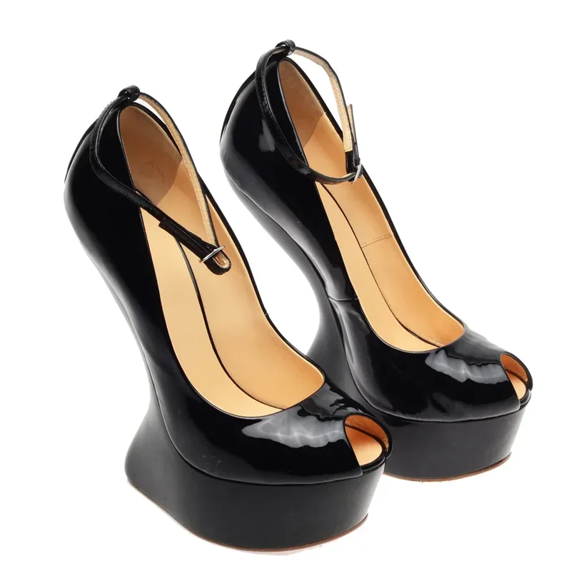 

Новые поступления: Модные женские туфли-лодочки Strange Style Peep Toe из кожи с острым носком, сексуальные, однотонные, с возможностью индивидуального заказа, для подиума