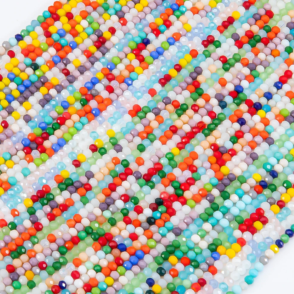 118Pcs/String Colorful Crystal 4mm Loose Bead Christmas Decoration Scattered Glass Stopper Spacer Beads for DIY Jewelry Finding