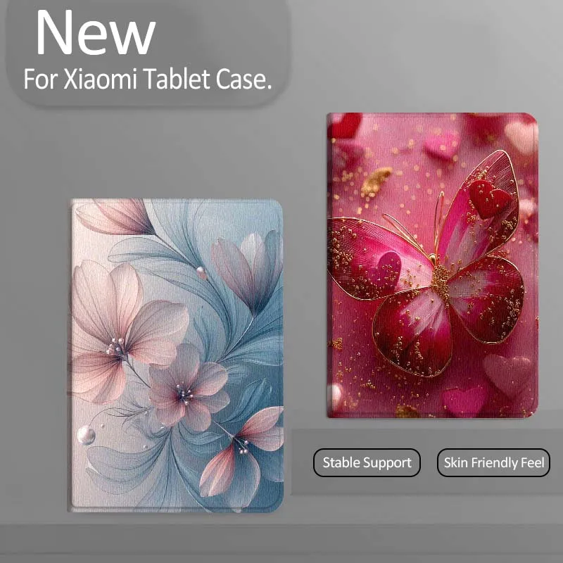 

Чехол для планшета с рисунком розового сердца и бабочки для Xiaomi Redmi Mini Pad SE K 2 4 5 6 7 8 2023 2025 11 8.8 11.2 10.1 Pro, подарок