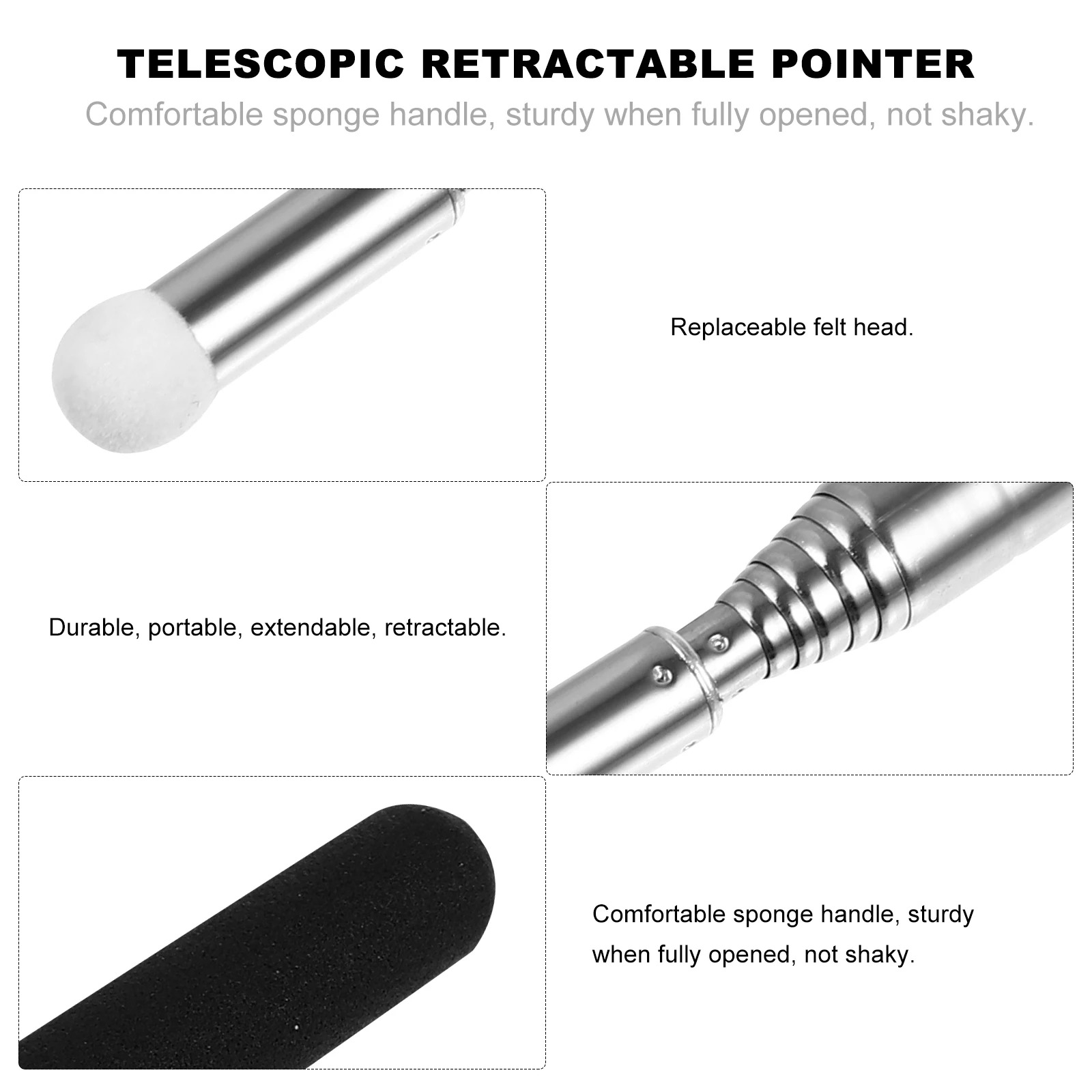 

Extendable Pointer Telescopic Retractable Handheld Presenter Classroom Whiteboard Pointer Portable Sturdy Blue