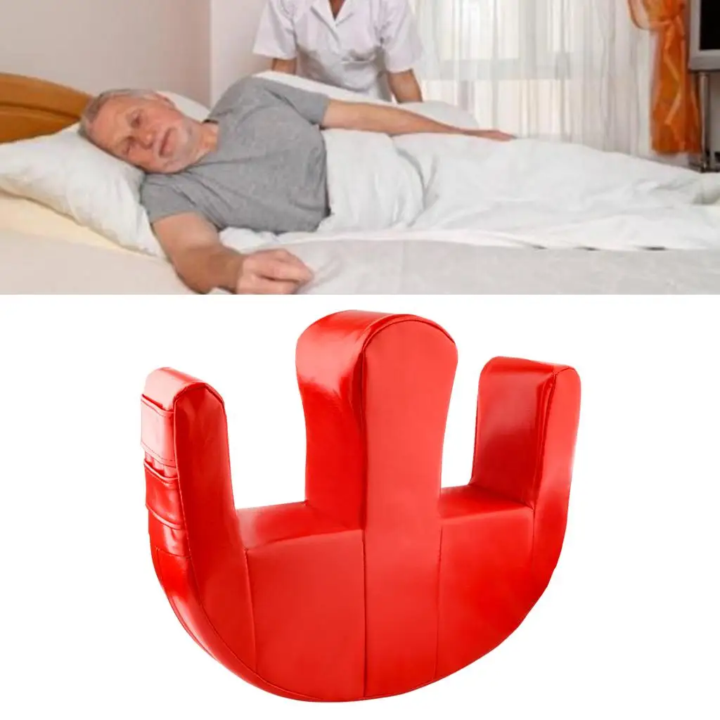 Elderly Turning Device Multifunctional Red Waterproof PU Leather Nursing Device Pad E Pillow for Elder Patients Bed Rest