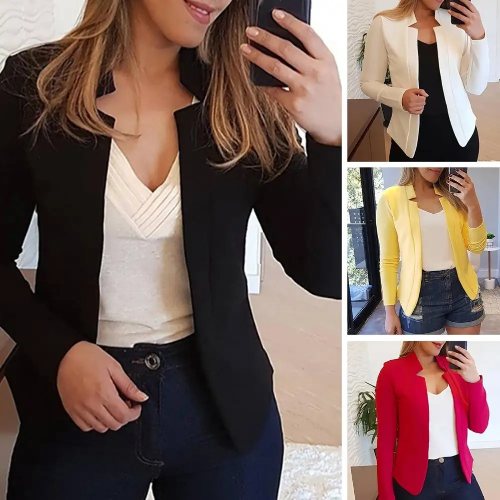 Sweter wiosenno-letni jesienny elegancka, w stylu Streetwear damski Slim Fit z karbowany kołnierzyk długim rękawem z przodu jednolity na wiosnę