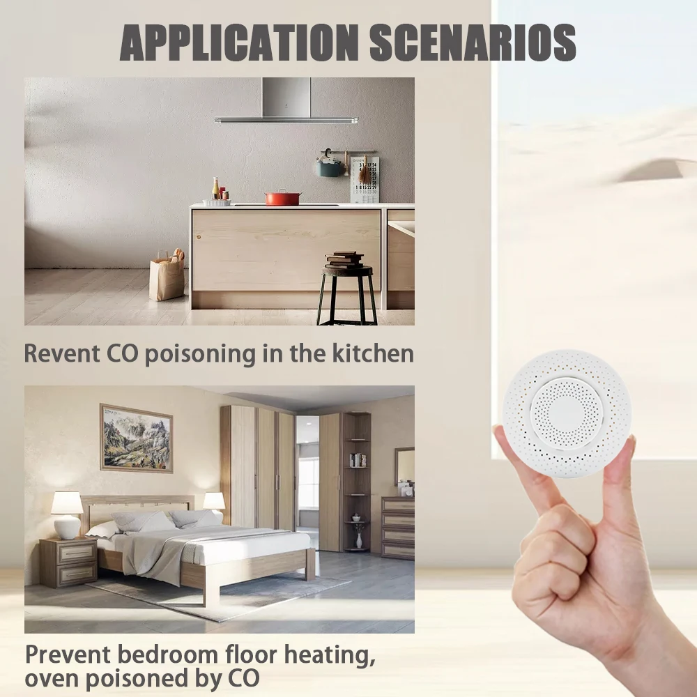 Tuya Wifi Zigbee Air Box Kwaliteit Co Koolmonoxide Detector Tester Automatisering Alarm Werkt Met Smart Life App Alexa Google Home