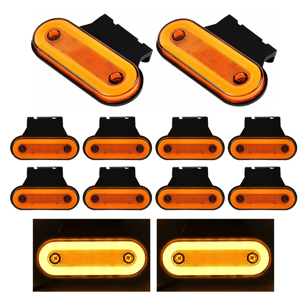 10Pcs Lights For Truck Sidelight 12V 24V Cargo Light LED Trailer Side Marker Lights Vehicle Van Bus Clearance Lamp
