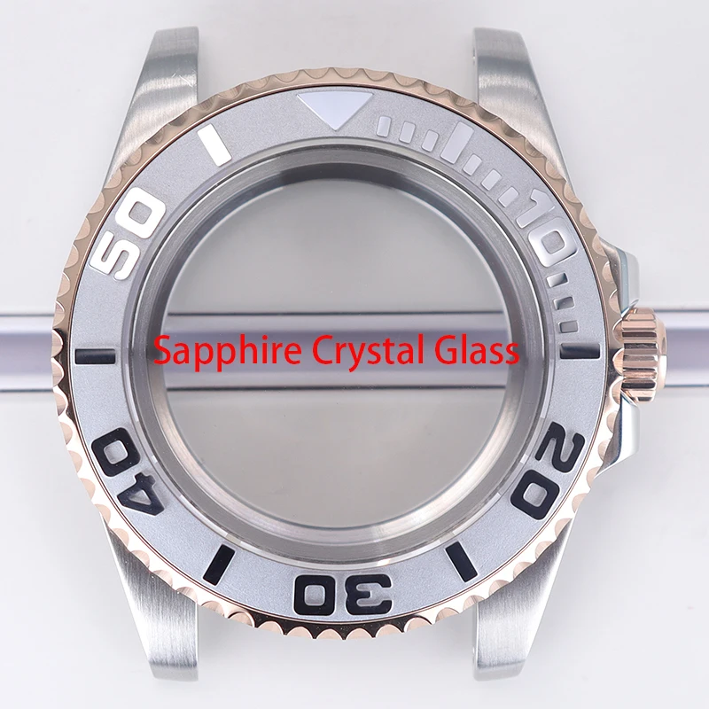 

40mm Ms. Watch Cases Sapphire Glass Parts For Seiko nh34 nh35 nh36 nh38 Eta 2824 Miyota 8215 Movement 28 5mm Dial Silver YACHT