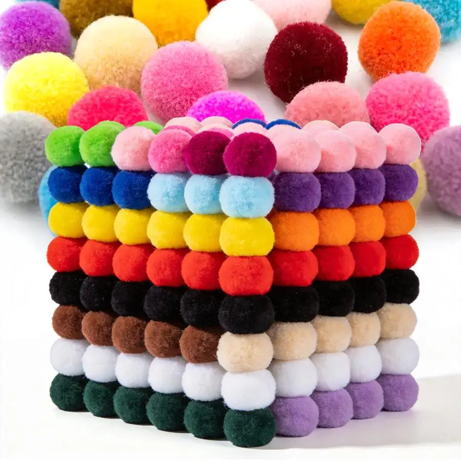 100pcs Soft Plush Pom Pom, Cat Interactive Toy & DIY Handicraft Accessory, Great for Kitten Exercise and Entertainment XJM