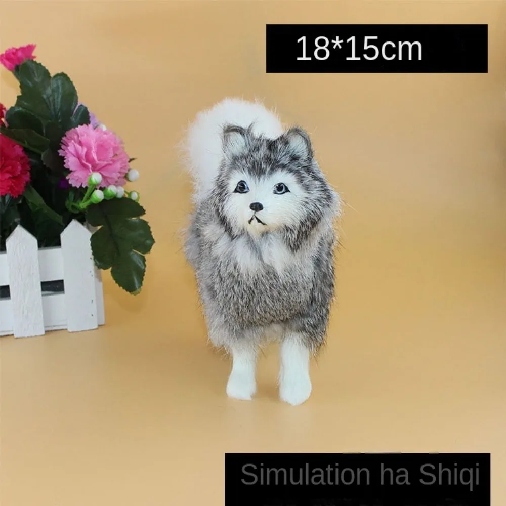 Ornaments Animal Cute Husky Lifelike Decoration Simulated Dog Stuffed Dog Model Soft Lifelike Dog Crafts