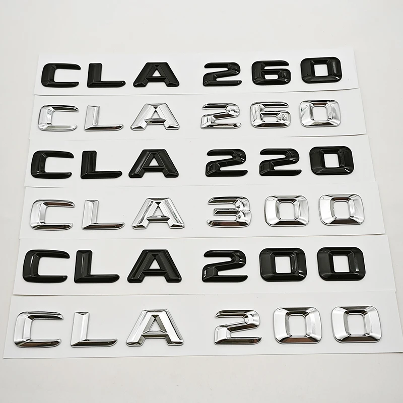 

3D ABS Car Letters Rear Trunk Logo CLA200 CLA260 CLA300 Sticker Emblem Decals For Mercedes Benz CLA Series C177 Tail Accessories