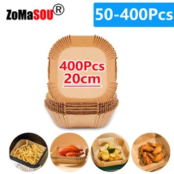 50-400Pcs Frytkownica powietrzna Papier do pieczenia Jednorazowa, nieprzywierająca, olejoodporna mata pergaminowa do gotowania Kuchenka mikrofalowa Patelnia Arkusz BBQ Roast