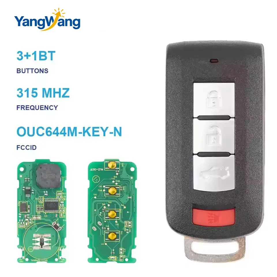 YangWang Remote Car Key 434MHz ID46 PCF7952 For Mitsubishi Lancer Outlander 2008-2016 G8D-644M-KEY-E Proximity Card