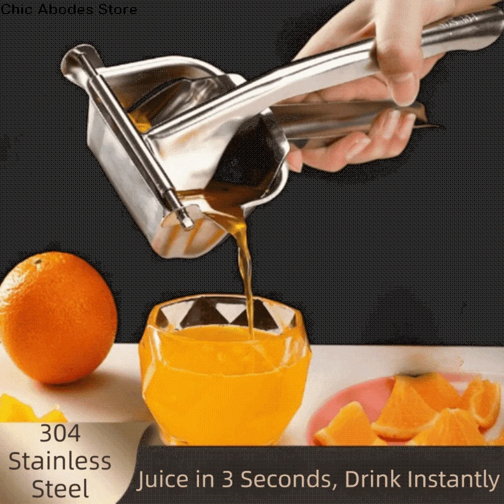 

Stainless Steel Hand Lemon Squeezer Hand Press Max Extraction Manual Juicer Comfortable Handle Labor Saving