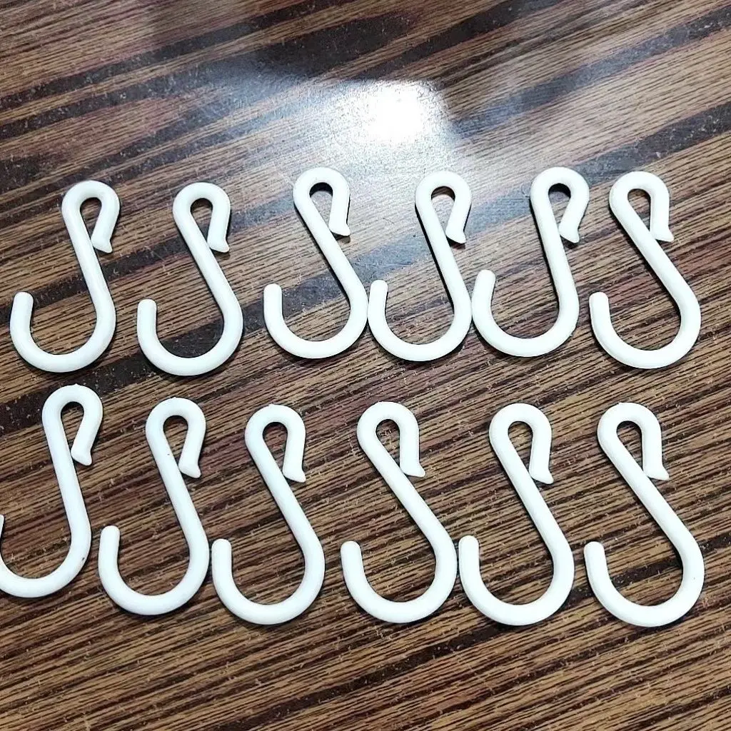 20PCS White plastic S-type hook multi-purpose accessories hook supermarket shelf hanging strip hook hole plate hook