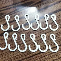 20PCS White plastic S-type hook multi-purpose accessories hook supermarket shelf hanging strip hook hole plate hook