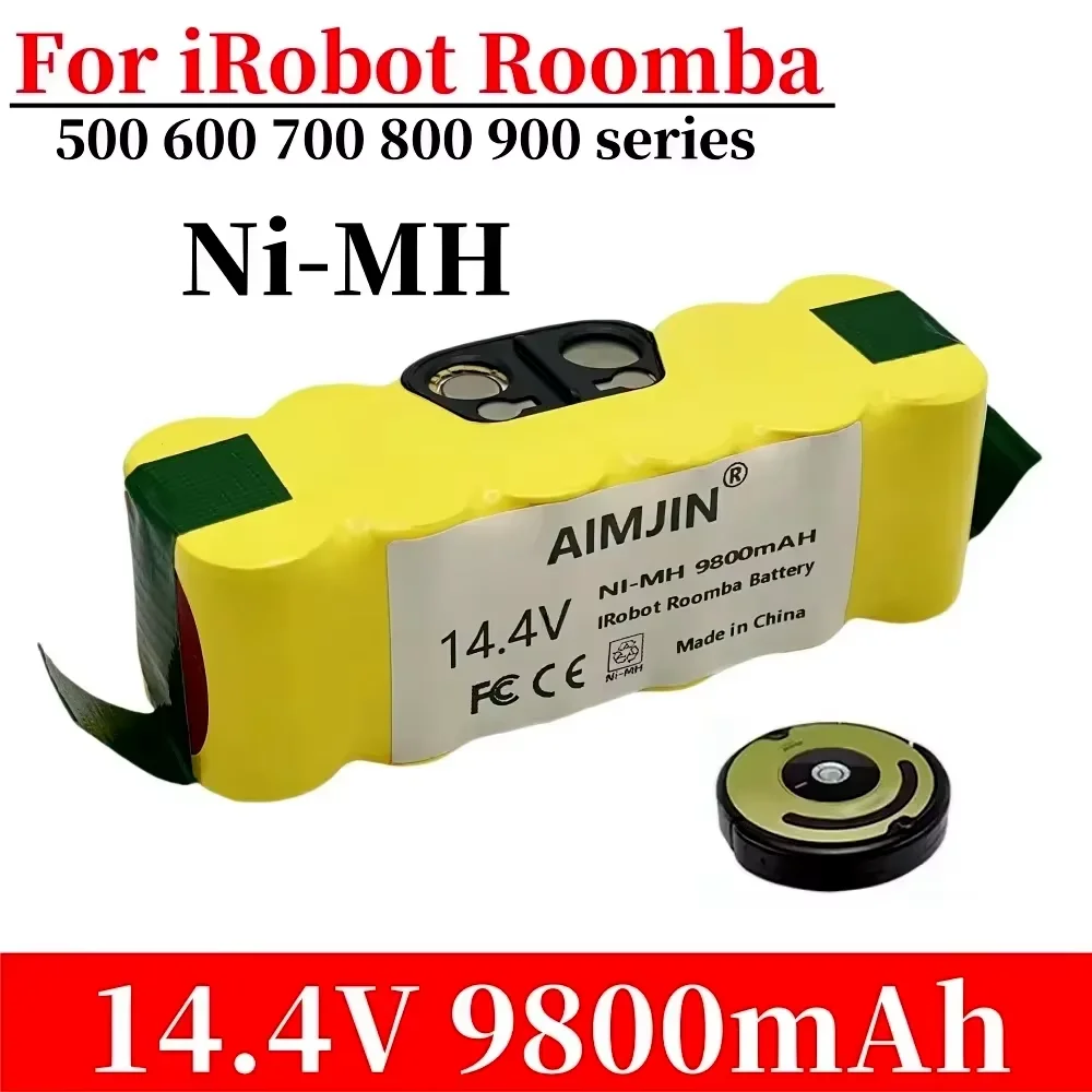 

14.4V Battery 9800mAh for iRobot Roomba 500 600 700 800 900 980 895 890 770 780 790 650 630 530 570 580 Parts Vacuum Cleaner