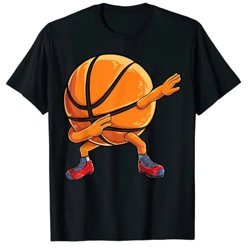 Basketball-Lover Graphic Tee Y2k Tops Cute Streetwear Clothes Dabbing Basketball Ball Funny Men Women Sports Player Dab T-Shirt