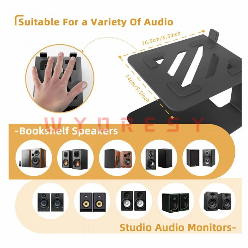 WYORESY pour GENELEC (8020) : support de bureau surélevé, absorption des chocs, stabilisation de la température, réduction du bruit de résonance pour purifier le son du moniteur.