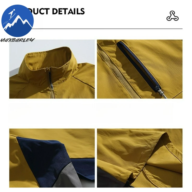 Maxbarley Premium Jacket Fashion Half Zip Stand Collar Outdoor Camping Windproof Coat Casual Mountain Style Windproof Garment
