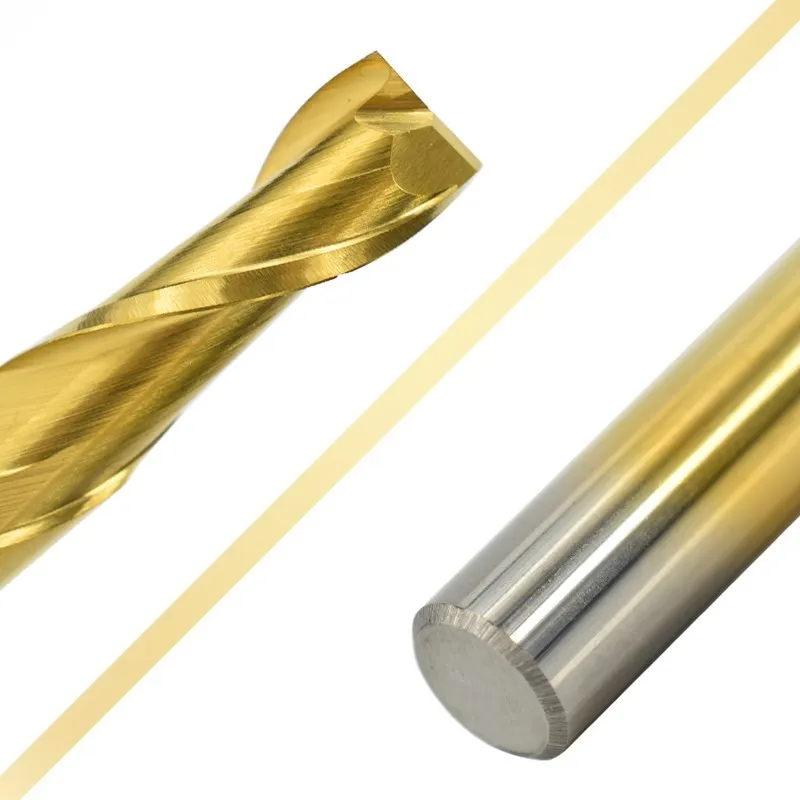 HAMPTON 2 Flöte Flache Ende Mühle 4 6 8 10 12mm Schaft Hartmetall Fräsen Cutter Zinn Beschichtete Endmill CNC router Bit für Holz – Detail 5