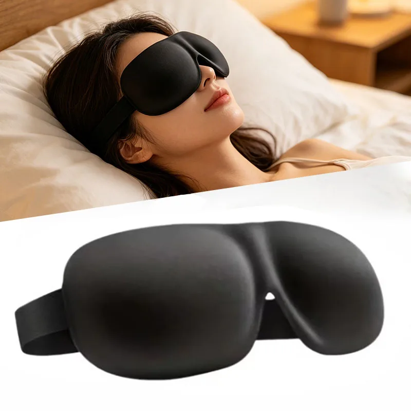 3D Contoured Sleep Mask 100% Light Blocking Eye Mask Ultra-Soft Skin-Friendly Material Breathable Eye Cover For Rest Travel Yoga