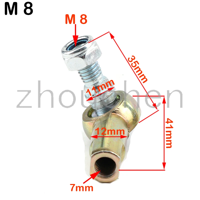 2pcs M8 8MM tie rod ball joint ATV accessories tie rod ball for Quad 4-Wheeler 70 90 110 125 150 200 250cc Go Kart Karting
