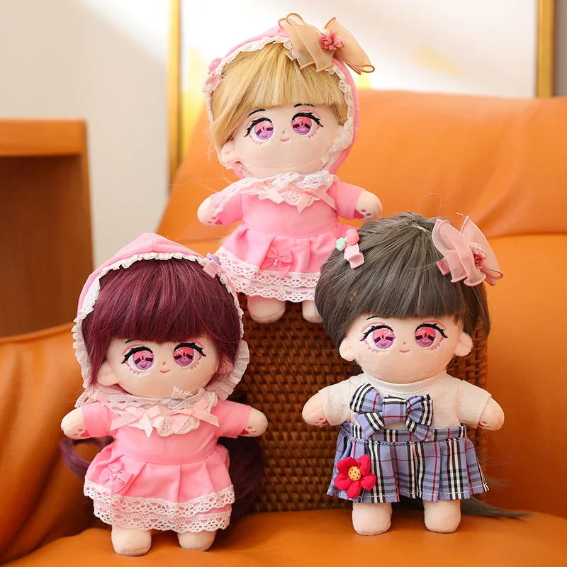 

25cm Kawaii Idol Doll Anime Plush Star Dolls Stuffed Customization Figure Toys Cotton Baby Plushies Toy Can Change Clothes Gifts