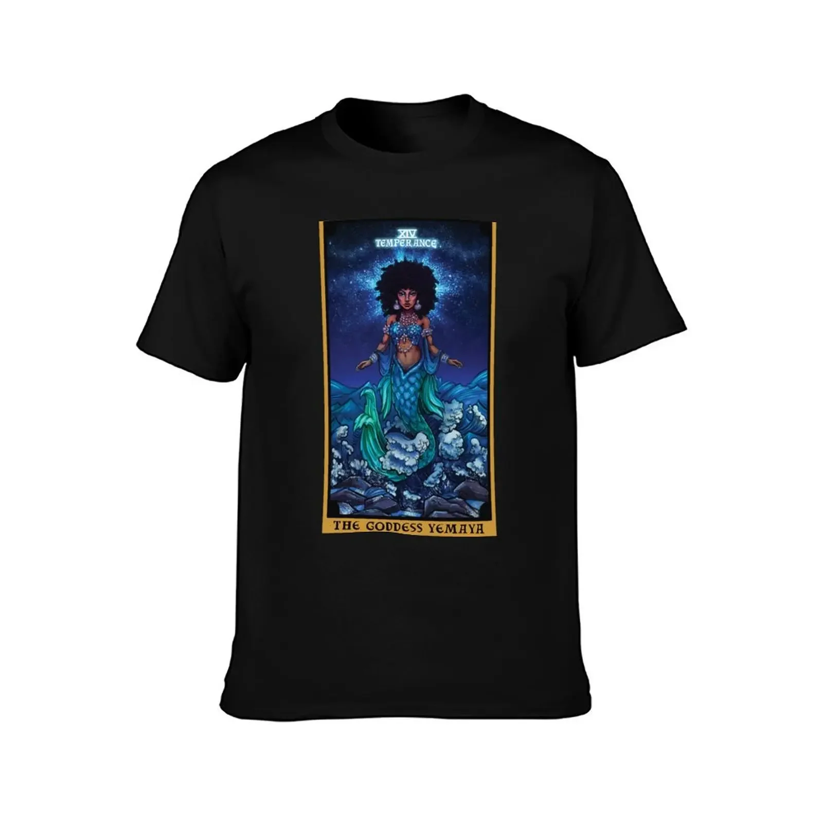 The Goddess Yemaya Temperance Tarot Card T-Shirt plus size tops summer top men workout shirt