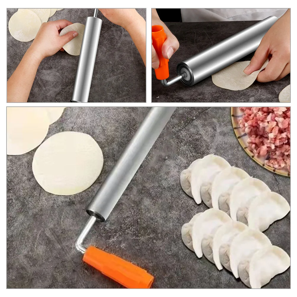 

Stainless Steel Rolling Pin 360 Rotating Non Stick Dough Roller For Baking Pizza Pasta Pastry Kitchen Tool