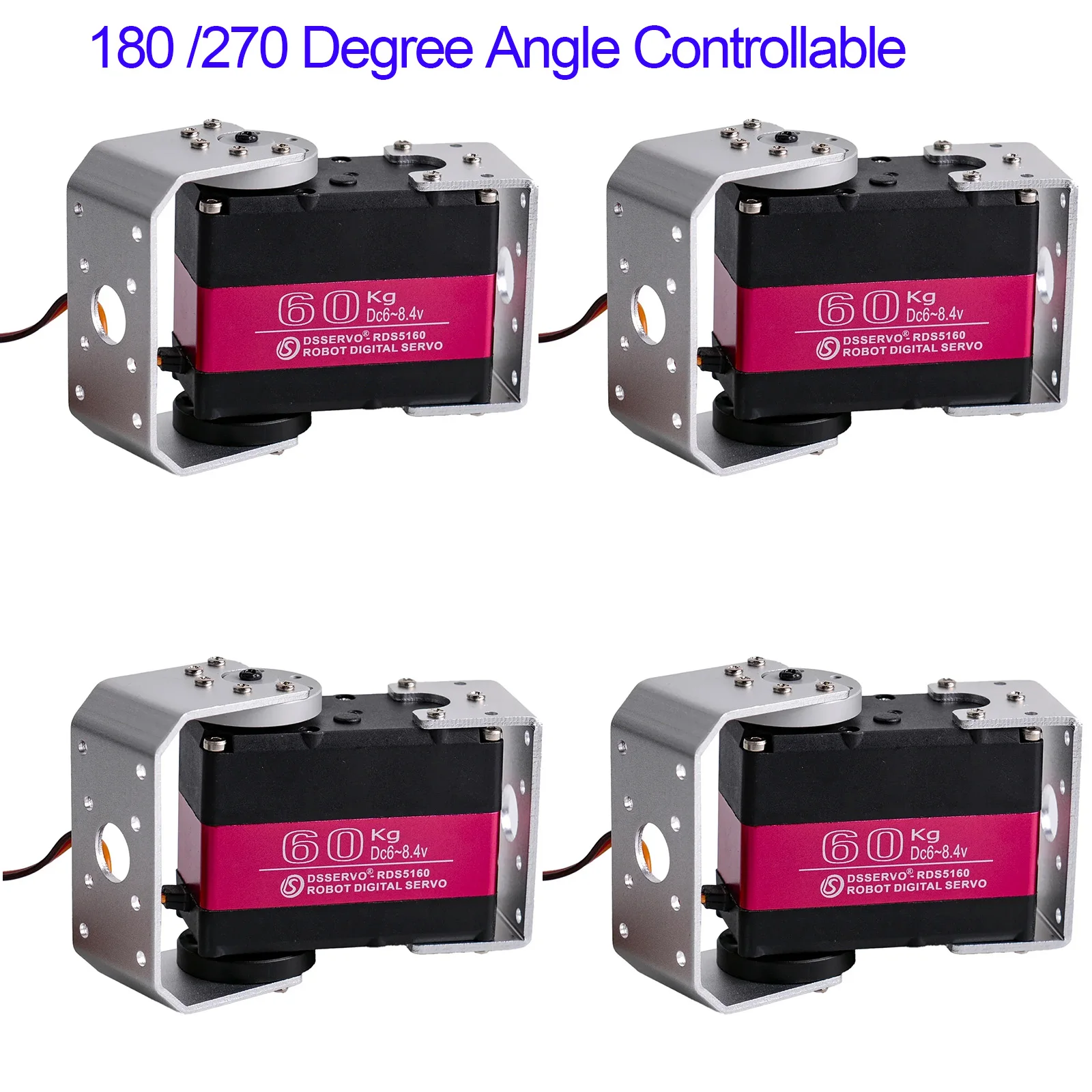 Dsservo RDS5160 60kg Digital Robot Servo 180 / 270 Degree Angle Controllable Metal Gear 7.4V High Voltage U Bracket for RC Model