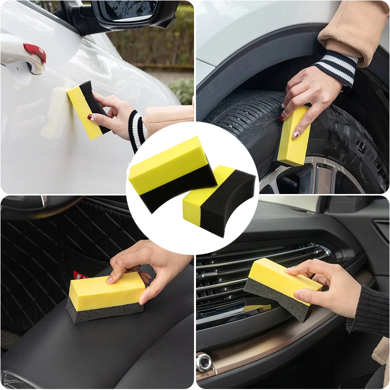 

Car Washing Sponge High Density Tire Polishing Waxing Sponge Pad Wheel Tyre Wash Brush Wiper Car Cleaning Tool Auto Accessories