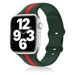 Pasek silikonowy do Apple Watch serii 3 5 6 SE 7 8 Ultra Sport gumowy pasek do zegarka IWatch 38 42MM 40MM 44MM 41 45 49MM