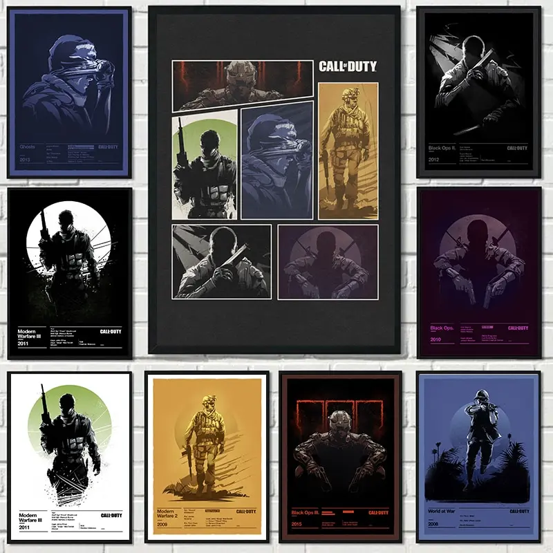 Call of Duty Black Ops Zombie lienzo arte de pared impresión HD póster de videojuego moderno para decoración para sala de estar