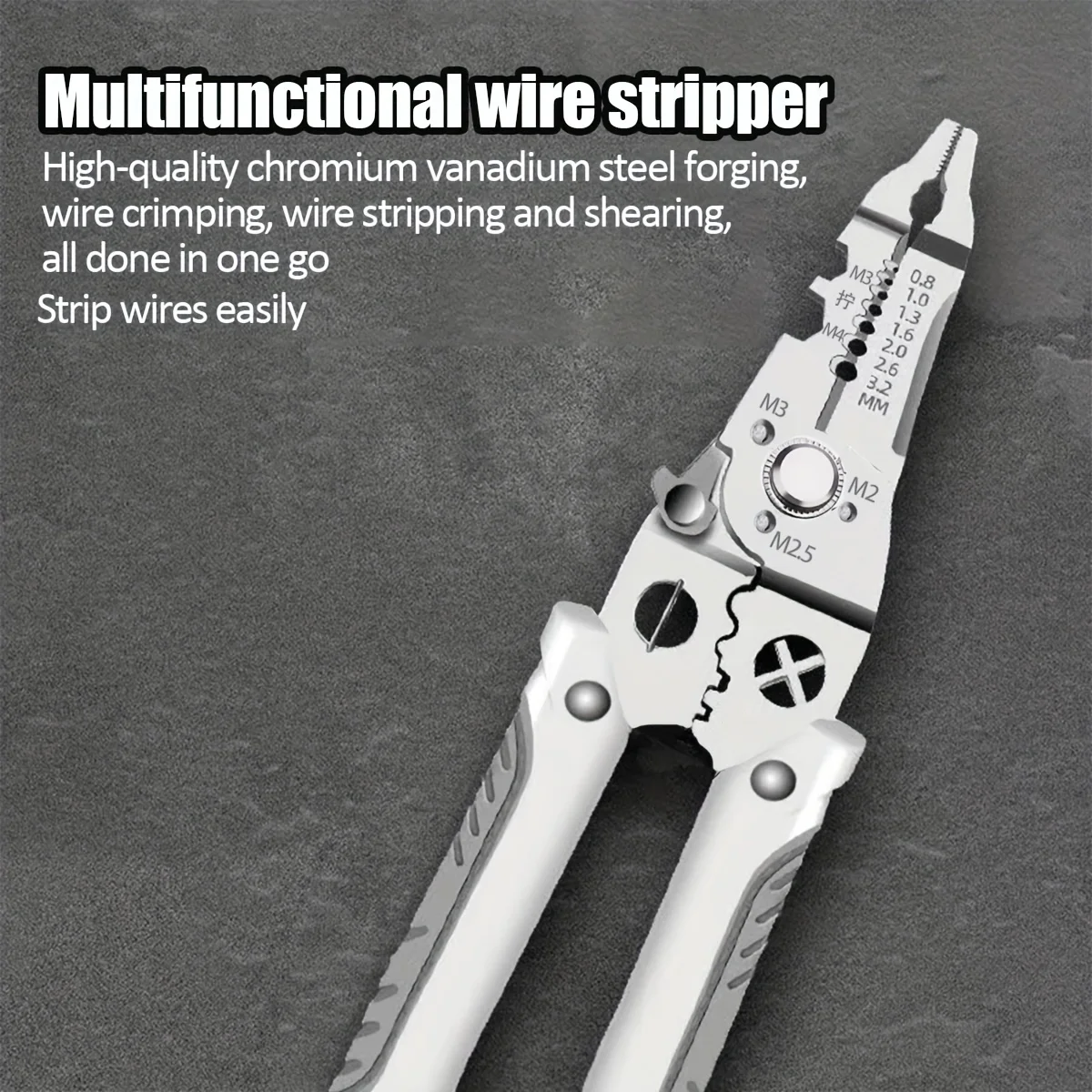 Multi-Functional Wire Strippers, 25-In-1 Wire Crimper, Universal Wire-Cutters, Tool For Wire-Splitting Pliers, Winding, Cutting