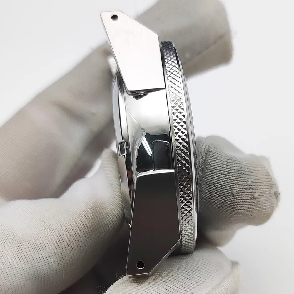 Stainless Steel Watch Case 43mm, for NH35 NH36 Movement Sapphire Glass Black Inner Ring Case NH35 Watch Shell Fit 28.5mm Dial