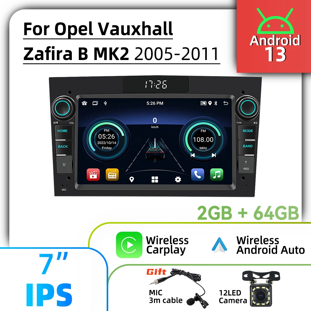 سيارة الوسائط المتعددة 7 "شاشة ستيريو لأوبل فوكسهول زافيرا B MK2 2005-2011 اللاسلكية Carplay Autoradio 2Din وحدة رئيس راديو أندرويد #1