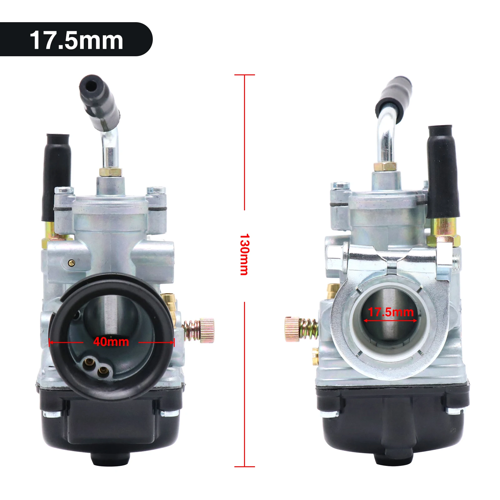 Alconstar 4T Dellorto Carburetor 17.5 19.5 21mm PHBG Motorcycle Carburetor with Air Filter Set for Puch Yamaha Zuma