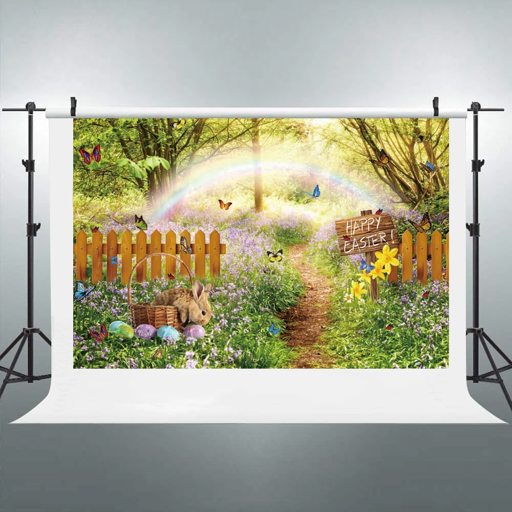 Buon giorno di pasqua sfondo per la fotografia uovo di coniglio primavera fiore erba sfondo bambino festa di compleanno sfondo Studio fotografico
