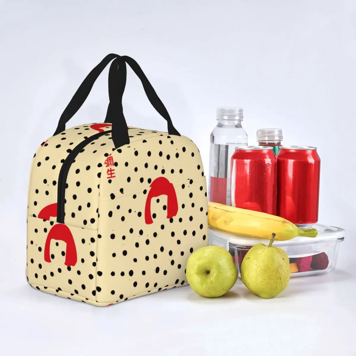 Yayoi Kusama Artista Borse per il pranzo isolate Borsa termica riutilizzabile Arte giapponese Tote portatile Lunch Box Borse per alimenti Ufficio