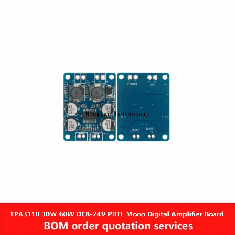 TPA3118 1*30W 1*60W DC 8V-24V PBTL Mono Digital Amplifier Board Module