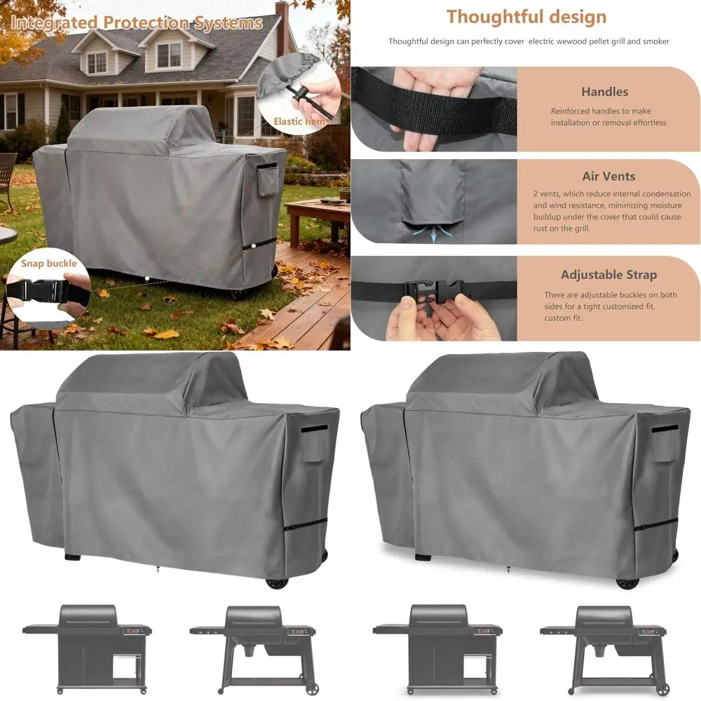 

Rugged Waterproof Cover for Traeger Woodridge Pro & Elite Pellet Grills, Heavy-Duty Protection