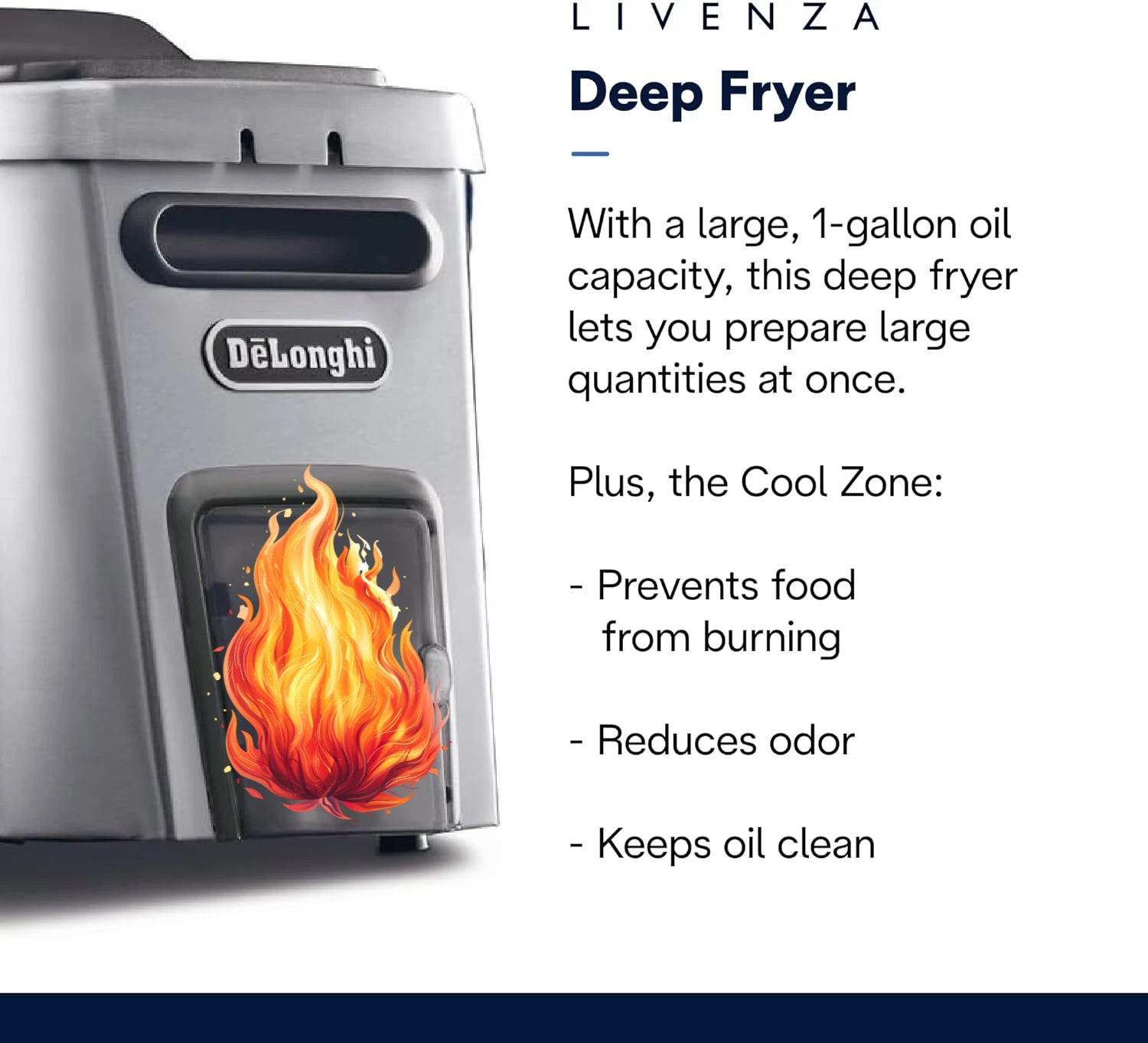 

Фритюрница Livenza с системой EasyClean, холодная зона, регулируемый термостат, детали, которые можно мыть в посудомоечной машине, большая емкость, легкое масло