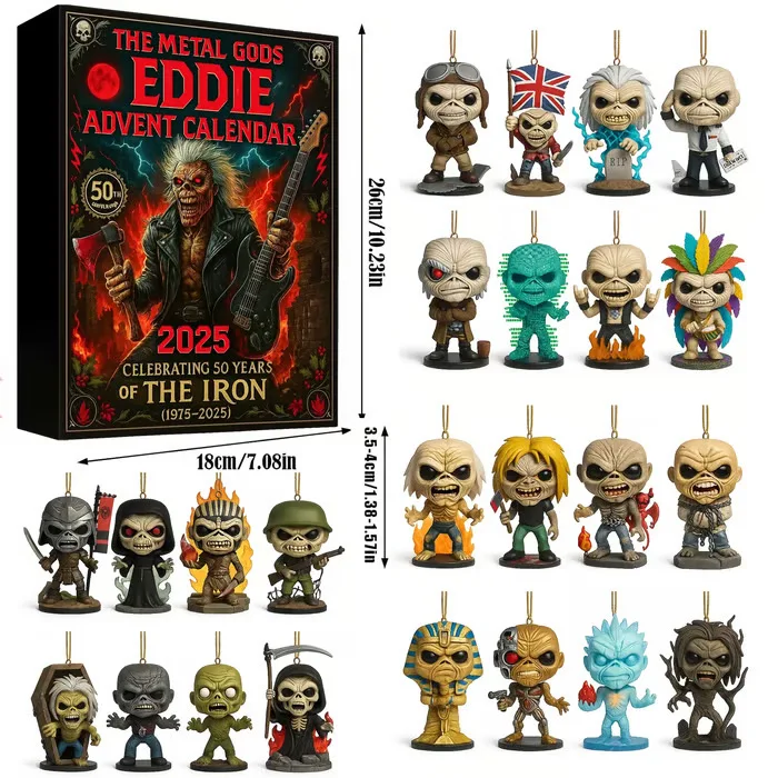 

24 Days Eddie Advent Calendar 2025 Christmas Band Pendant Advent Calendar 24pcs Figure Keychain