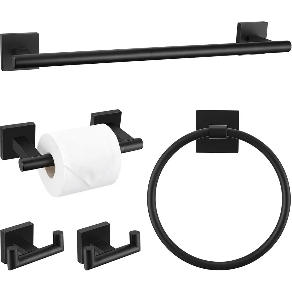 

5 Pieces Double Dase Toilet Paper Holder Bathroom Hardware Set, 23.6 Inch Stainless Steel Towel Racks