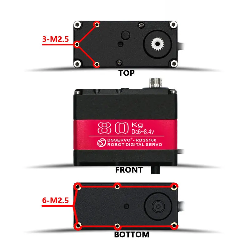 1 Pcs Servo 60kg High Torque Robot Servo Rds5160 Rds5180 Rds51150 Ssg For Robot Diy Digital Servo Arduino Servo Large Servo