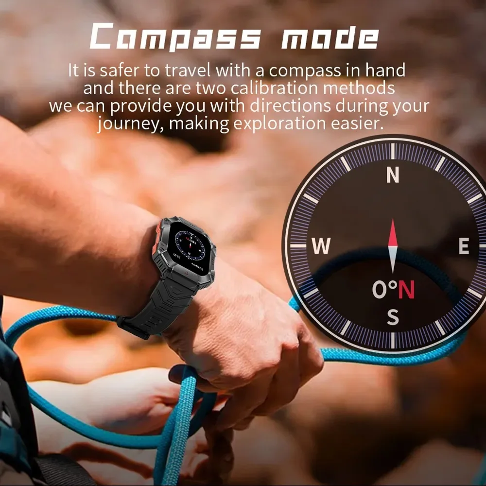 New KR80 smart watch Bluetooth call three-proof outdoor compass real-time air pressure needle KR80 smart watch