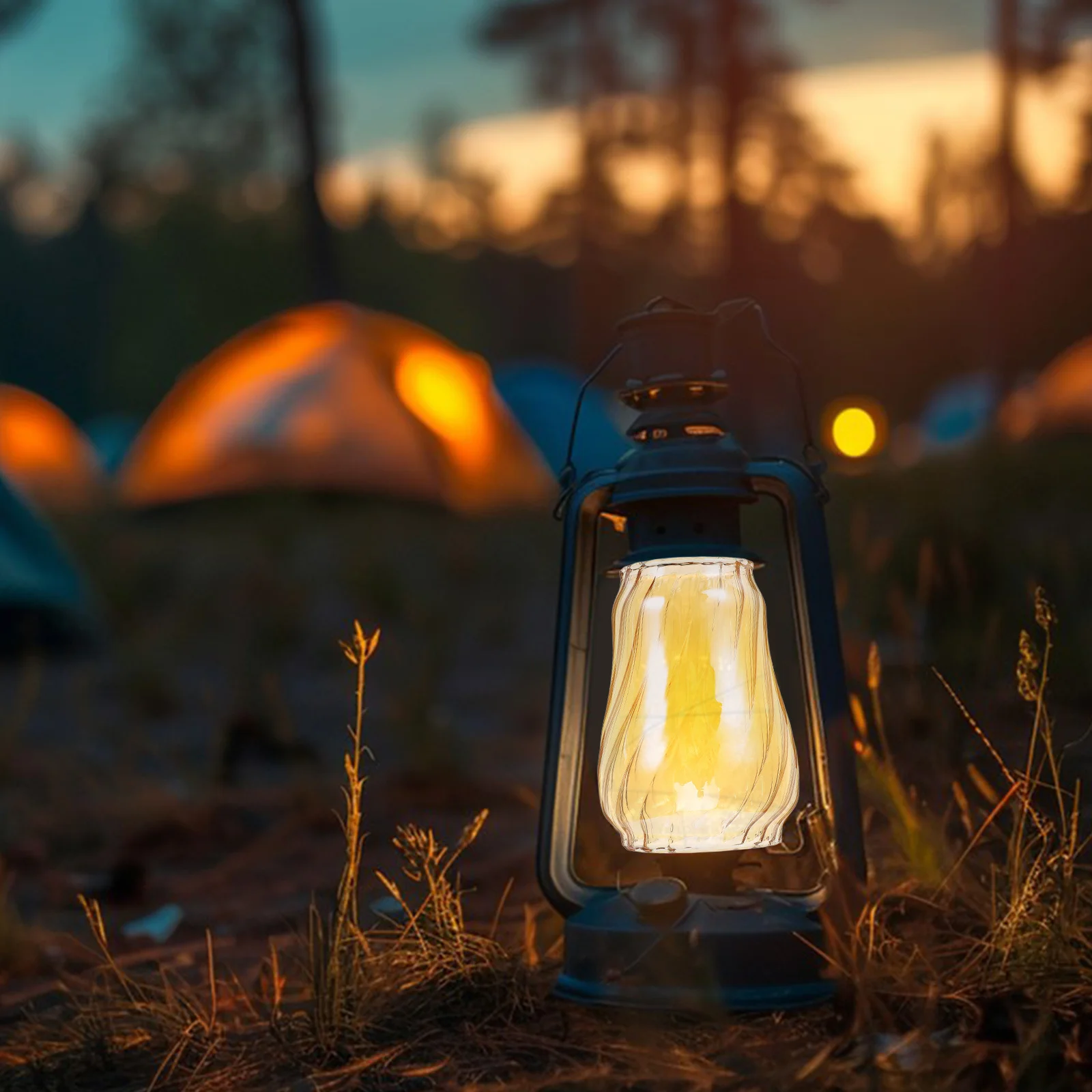 Camping Lamp Shade Resistant Glass Lantern Cover Protective Outdoor Tent Light Cover for Backpacking