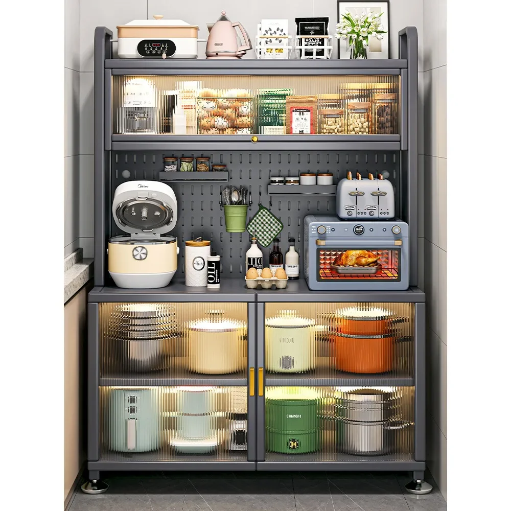 Kitchen multifunctional storage rack, sideboard, household cabinets, floor to ceiling storage cabinets, microwave ovens, ovens,