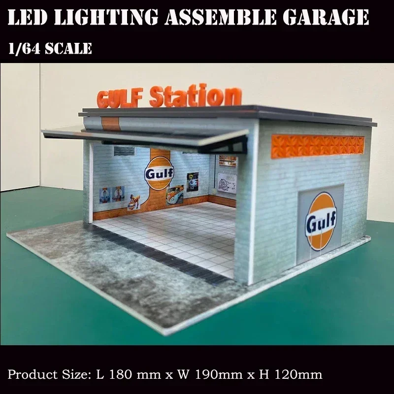 Assemble Diorama 1:64 LED Lighting Garage Model Car Parking Station - Gulf Coating