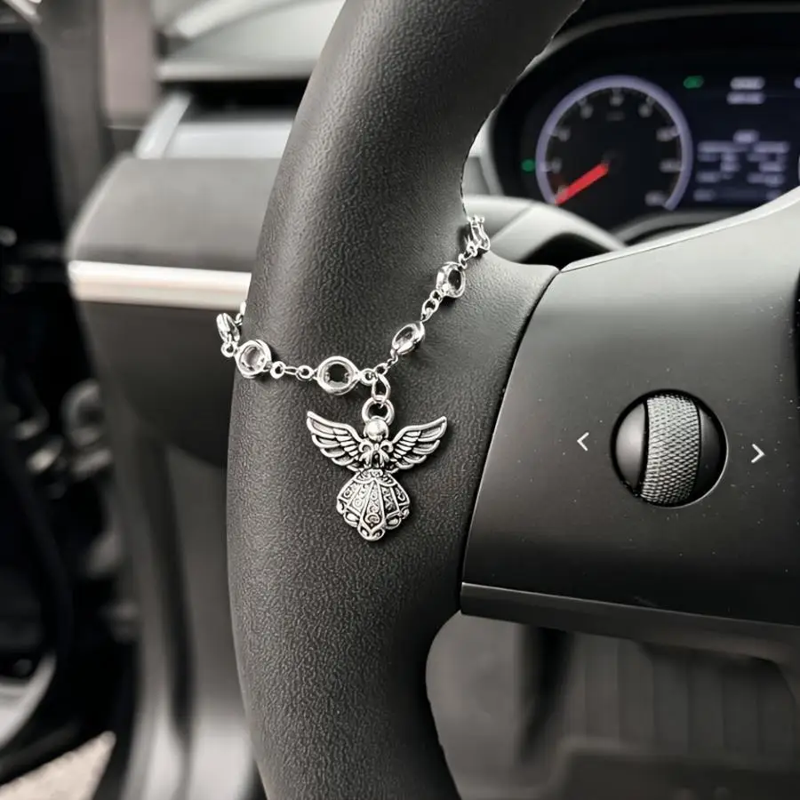 1/5/10/20/50/100pcs Guardian Angel Pendant Car Interior Hanging Charm with Wings for Steering Wheel Chain Love Mini Items For so