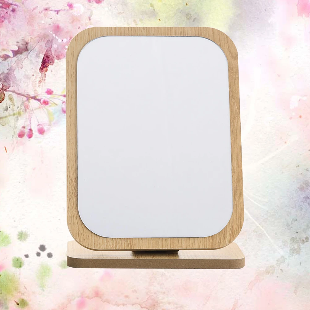 1 szt. Lusterko do makijażu w stylu vintage, składane, drewniane, stołowe, z dużą powierzchnią odblaskową do codziennych pielęgnacji i kosmetyków.